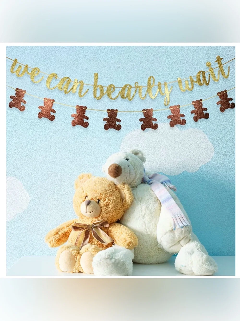 We Can Bearly Wait Glitter Banner